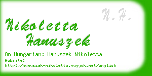 nikoletta hanuszek business card